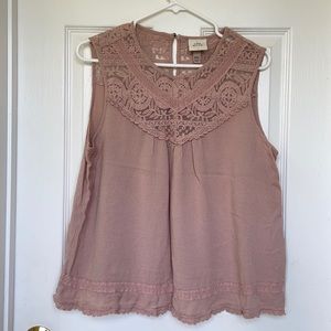 3/$15 knox rose pink lace tank blouse
